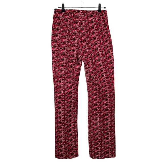 INC International Concepts Red Black White Print Straight Leg Pants Women's Sz 4 - Picture 3 of 4
